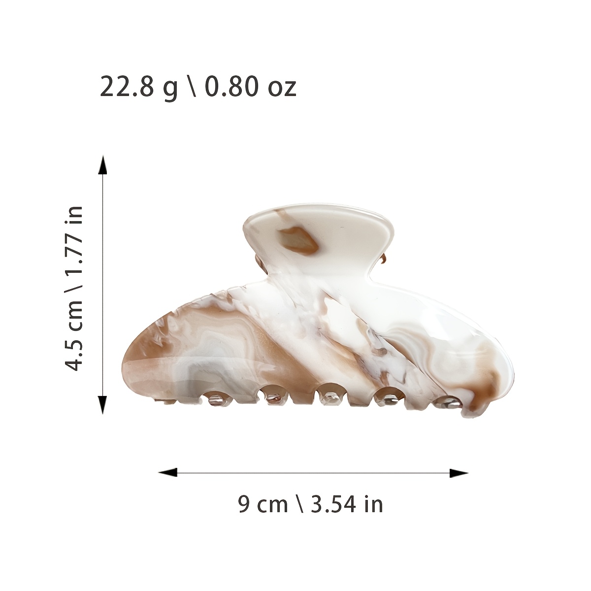 1pc Gentle Milk Coffee Marble Hair Clip, Premium Acetate Shark Clip, Versatile Clip for the Back of the Head, Half-Up Hairstyle for Daily Commute, Keeping Hair in Place at Home, Gentle Style Hair Accessory for Dates