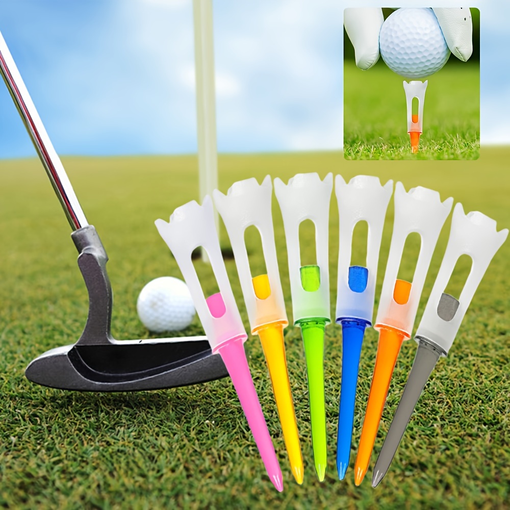 

12pcs Colorful Dual-section Soft Rubber Golf Tees, 83mm With Wide Flared Base Ball Placement, Reduced Resistance, Improved Swing – Golf Training, Mixed Colors (pink, Green, Yellow, Blue, Orange)