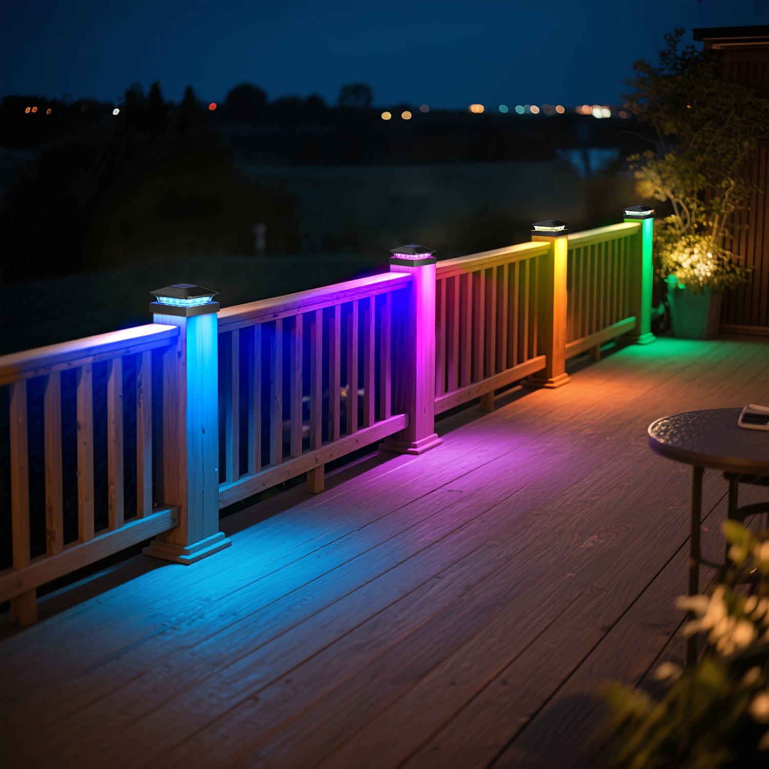 2/4 pièces Lampes Solaires RGB à Changement de Couleur, Lampes Solaires LED Extérieures Lumineuses RGB, 7 Modes d'Éclairage, Lumière Solaire pour Clôture, Terrasse, Escalier, IP65, Lumière Décorative pour Rue, Porche et Jardin, Lumières d'Ambiance Festive