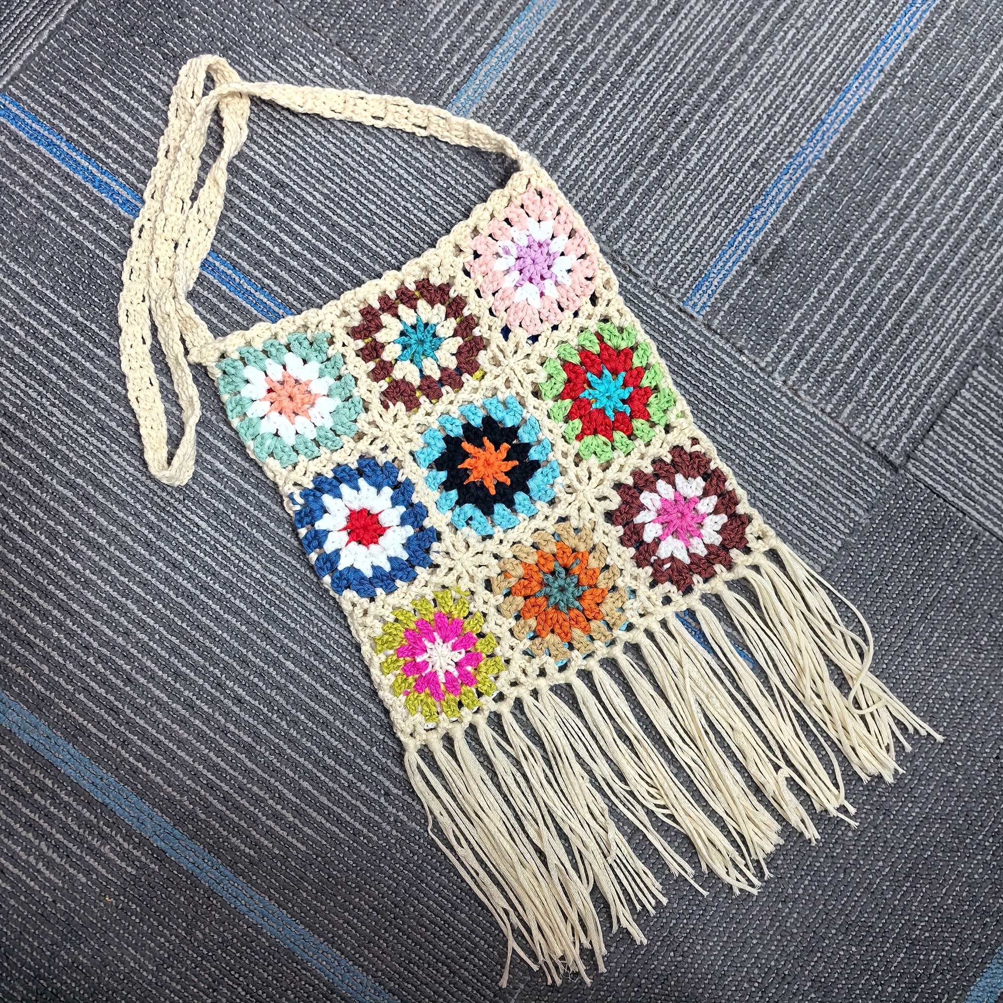1pc S Handmade Crochet Crossbody Bag, Hollow Knitted Crochet Bag, Knitted Handbag, Casual Shoulder Bag - Day Gift
