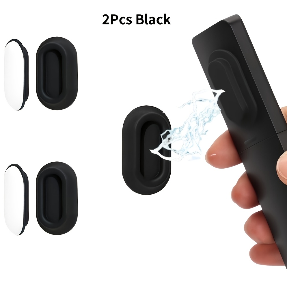 2pcs Table And Drawer Storage Hooks, Remote Control Holder Hook - Self Adhesive Suitable For Tv Backside As Well Fan And Air Conditioner Remote Controls (black), Utility Hooks