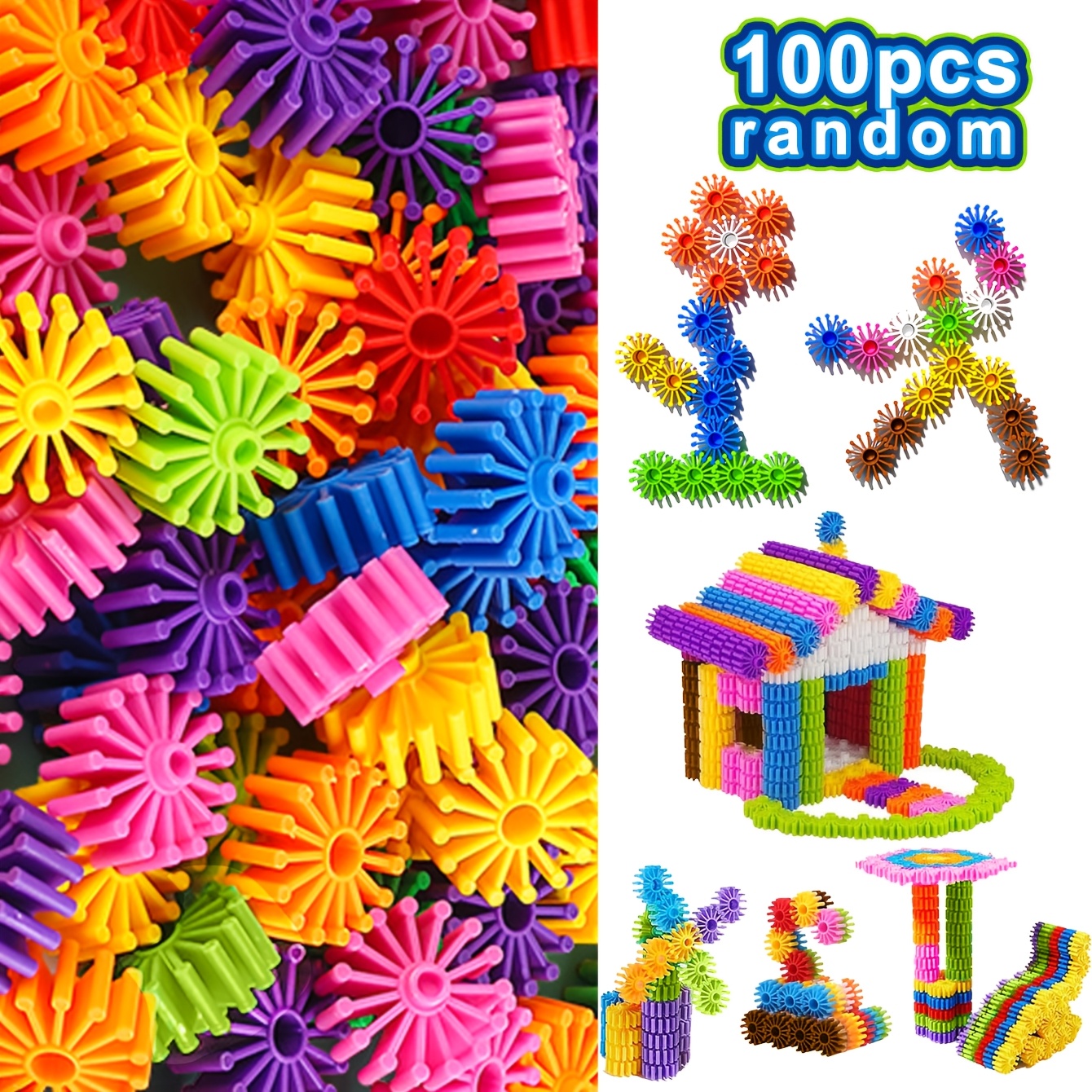 Kids Gear Interlocking Building Blocks, 50/100/130pcs Set