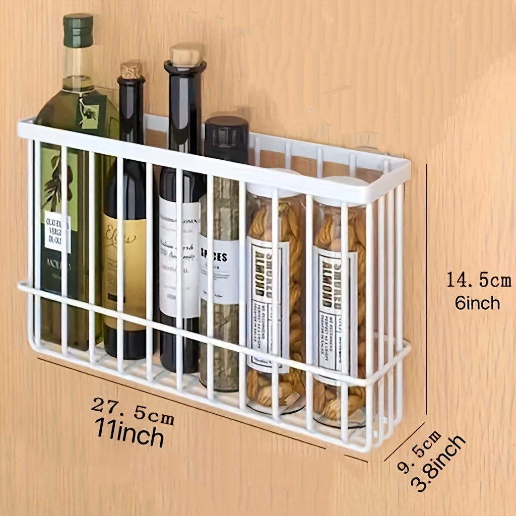 TEMU 1 ud./2 uds. Cesta de almacenamiento para film transparente, estante organizador de cocina, estante de montaje lateral para el refrigerador para