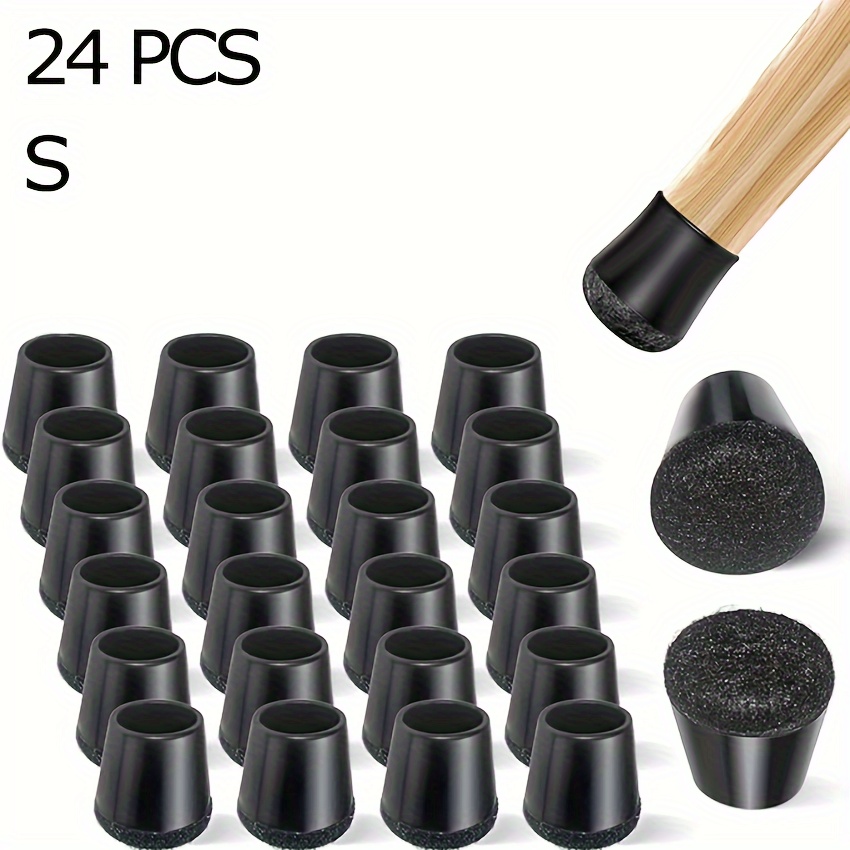 24pcs set of black circular silicone chair leg floor protectors thickened design anti slip and wear resistant scratch resistant to protect the floor super noise reduction easy to clean and reusable