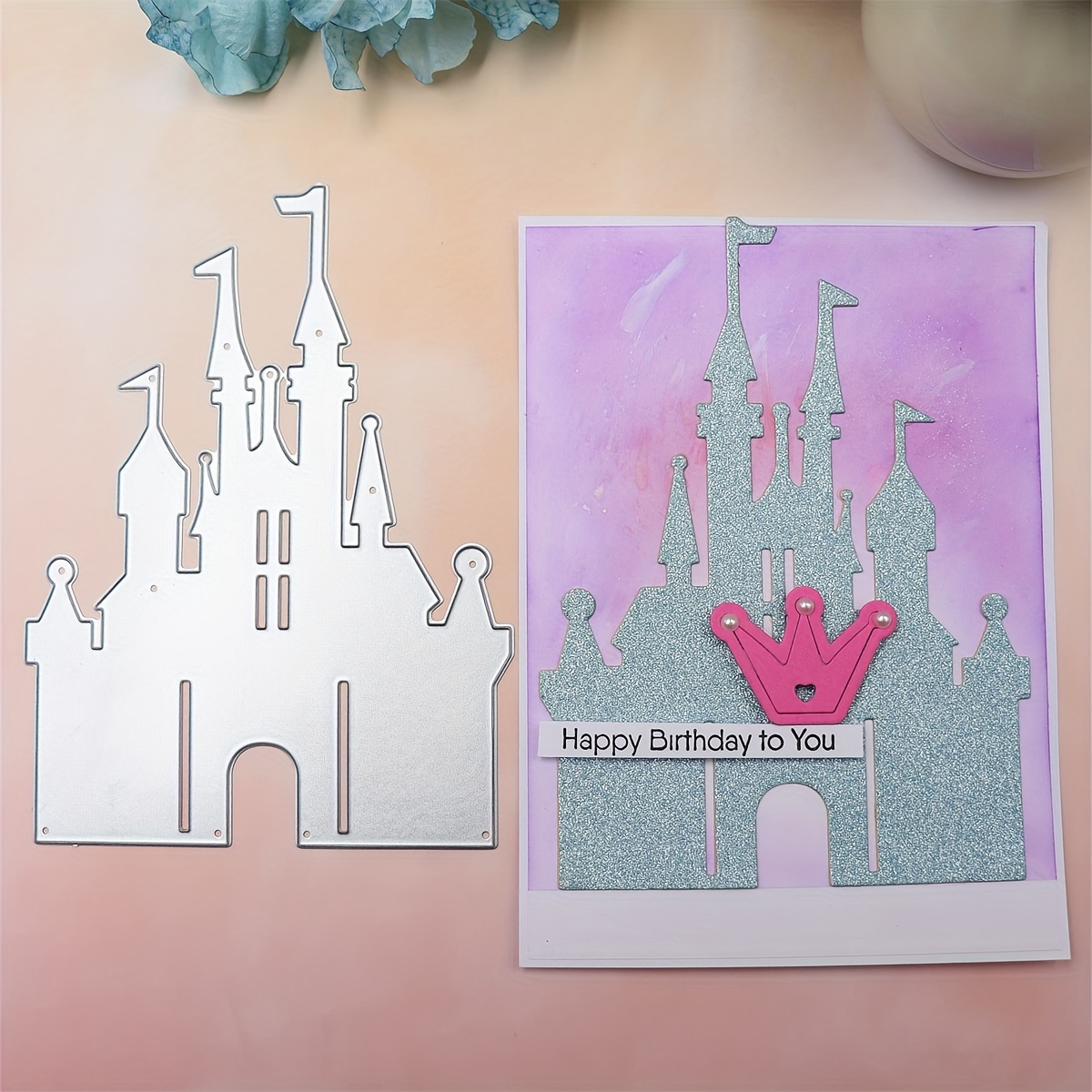 

1pc Castle Metal Die Cut, 2024 Metal Cutting Die For Paper Card Making Scrapbooking Diy Cards Photo Album Craft Decorations