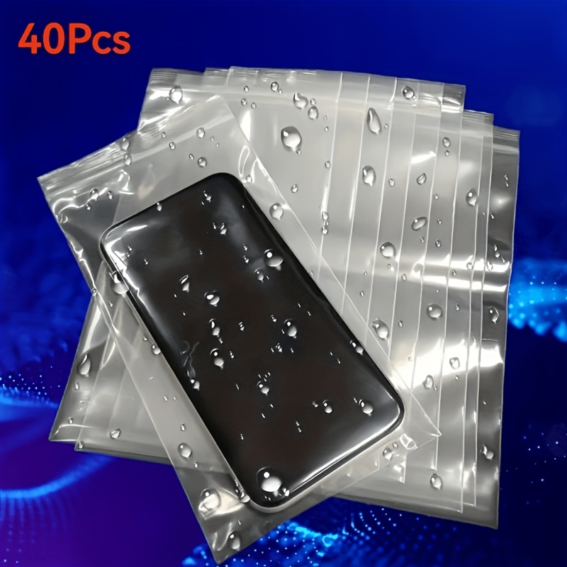 TEMU Étui de téléphone : Lot de 40 pochettes de transparentes pour téléphone, sacs isolants compatibles avec écran tactile, -transpiration et