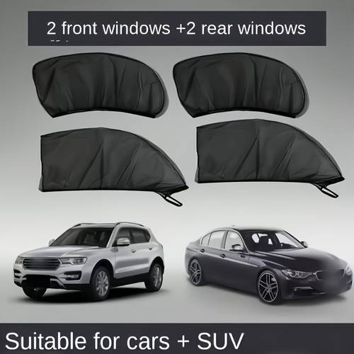 4pcs car full window folding sunshade and mosquito net set universal car curtains practical car additions for privacy protection use