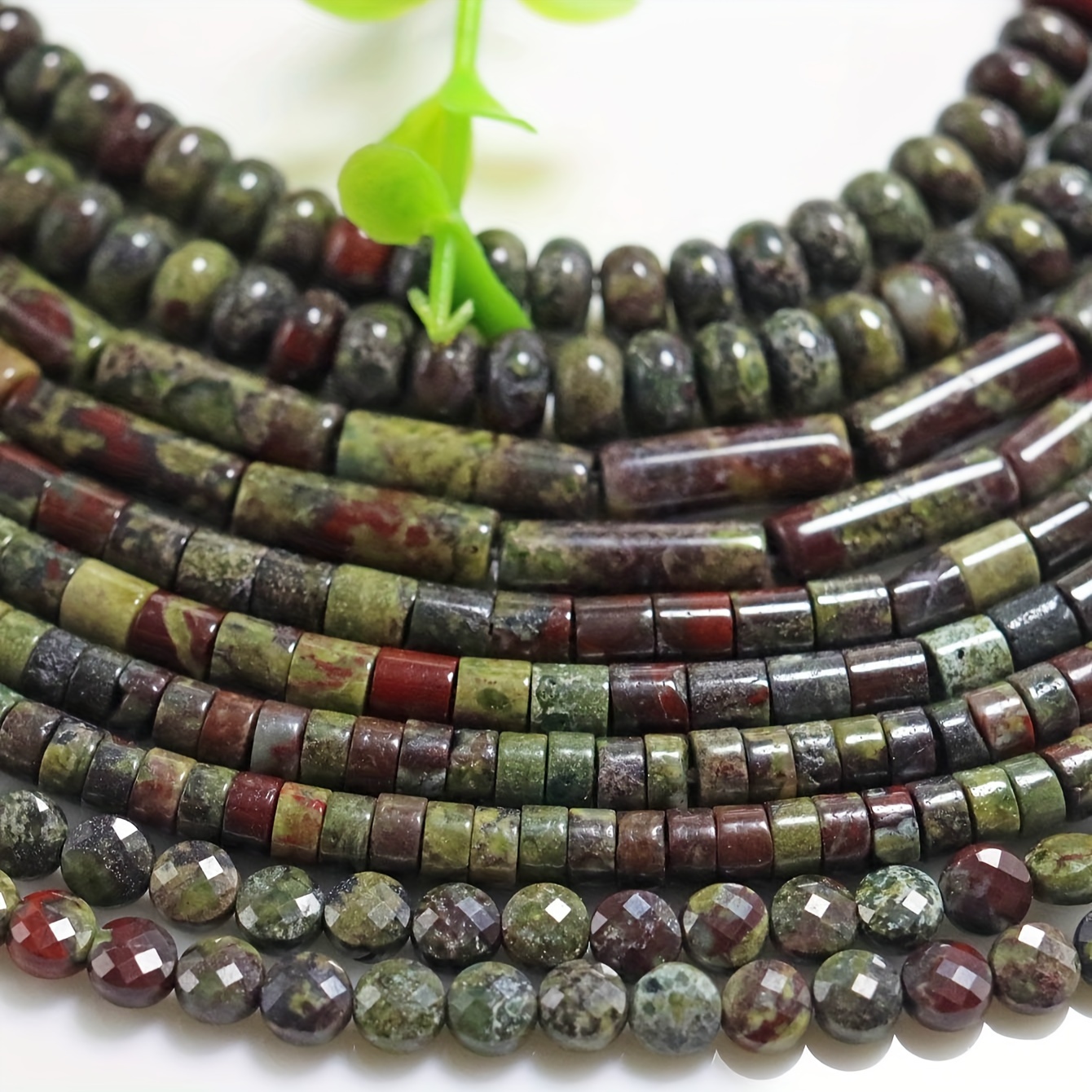 

1string Natural Dragon Blood Stone Spacer Cylinder Beads For Diy Jewelry Making - 18cm Strand For Bracelets And Necklaces