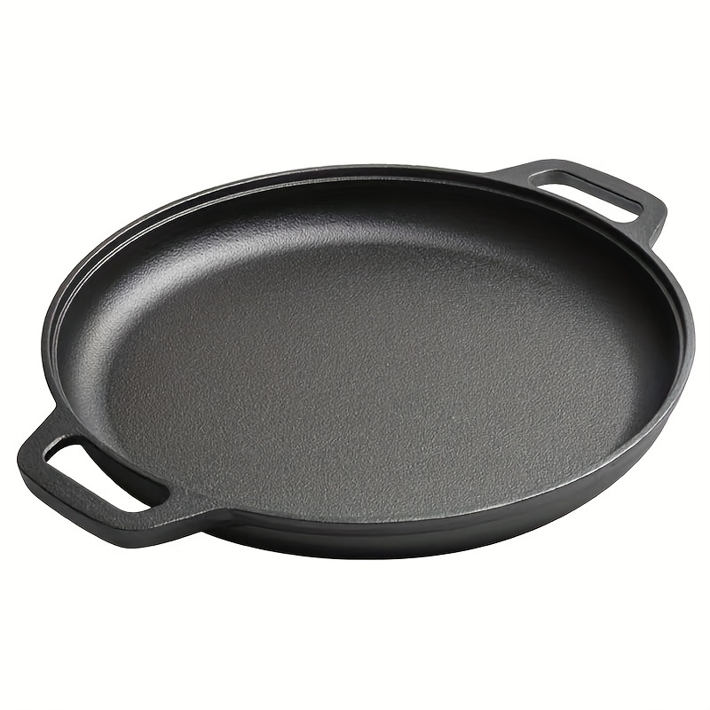 1pc cast iron pizza pan   for cooking baking grilling   long lasting   heating and versatile kitchen cookware details 1