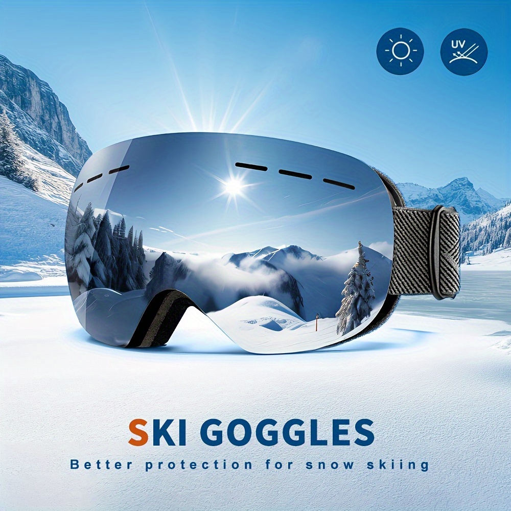 

Valentine's Day Gift Unisex Ski Goggles Otg And Ski Goggles Ventilated Design Double Lens Suitable For 's Day Mardi Gras Easter New Year's Day