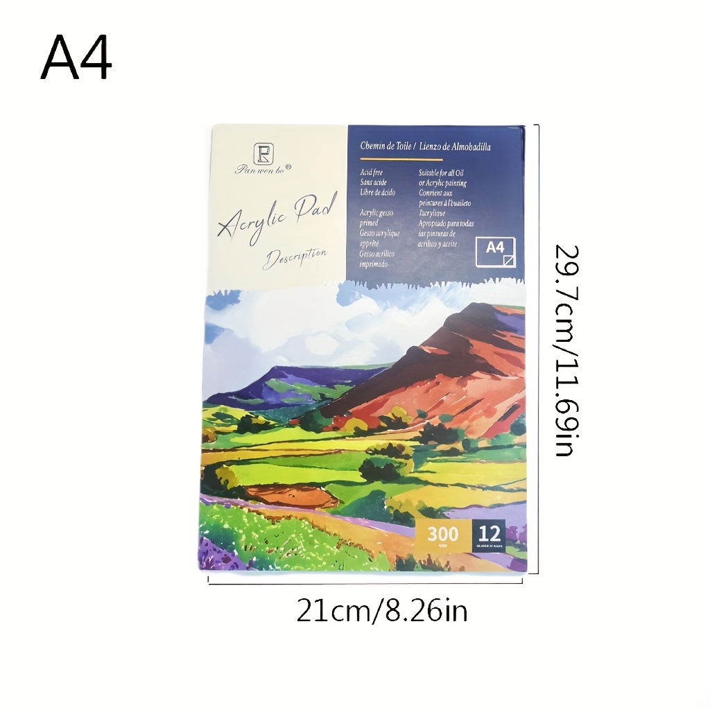 Image of 300gsm Oil Painting And Acrylic Paper Drawing Book, A4/a5, Each Book With 12 Sheets, Portable Tear-, Thickened Paper