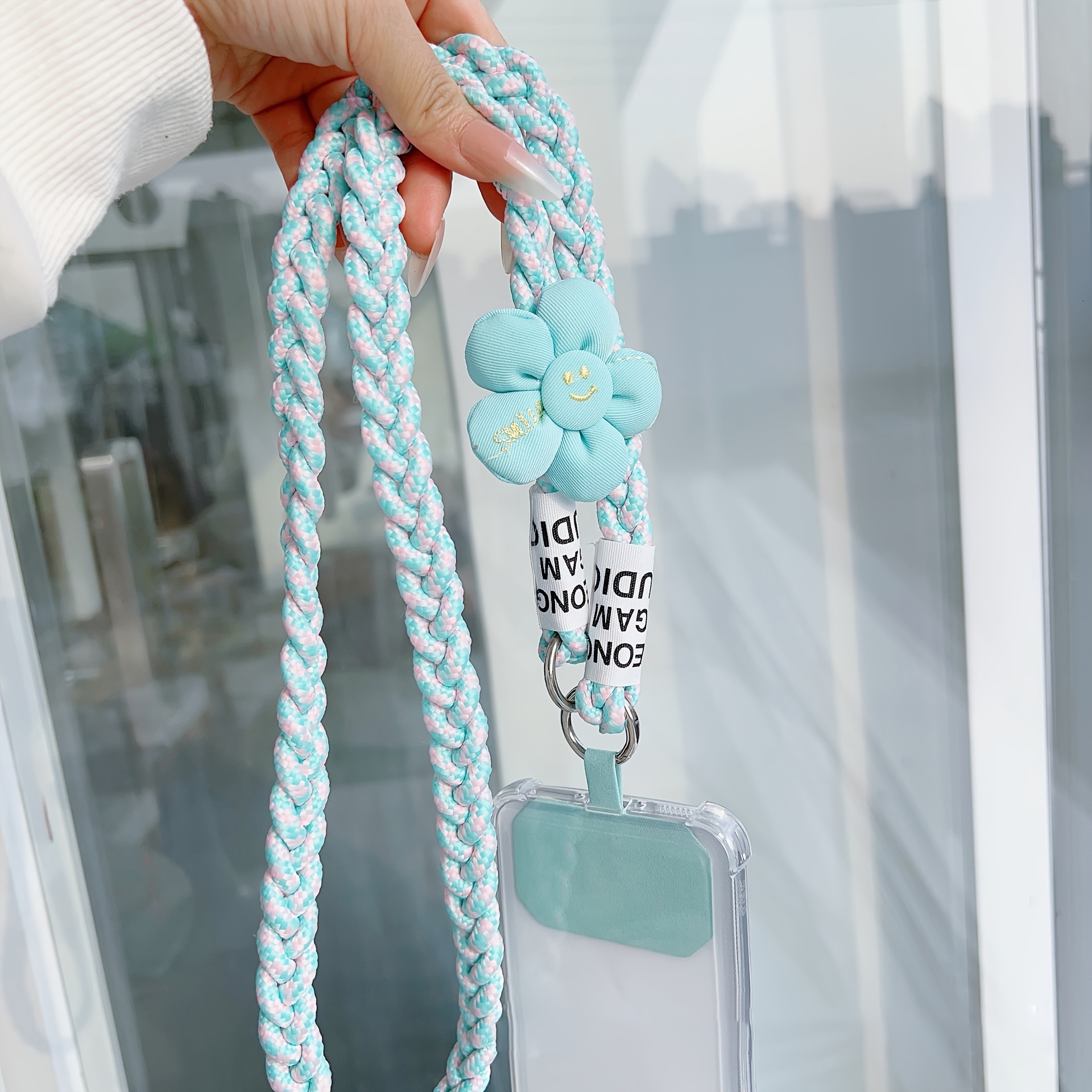 Five-petal Flower Woven Rope Wearable Crossbody Bag Style Lanyard Crossbody Phone Case Universal Pad Anti-loss Rope