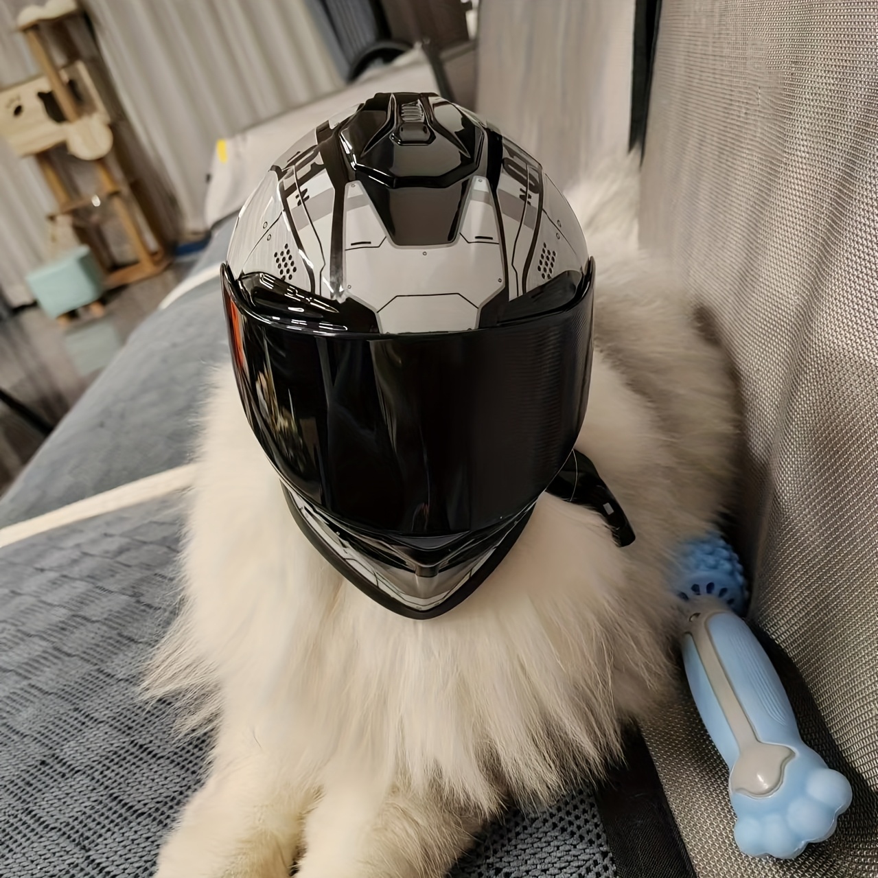 

1 Adorable Astronaut Cat Helmet - White Style With Dual Visors, Abs Material, All - Fits Small/medium Cats