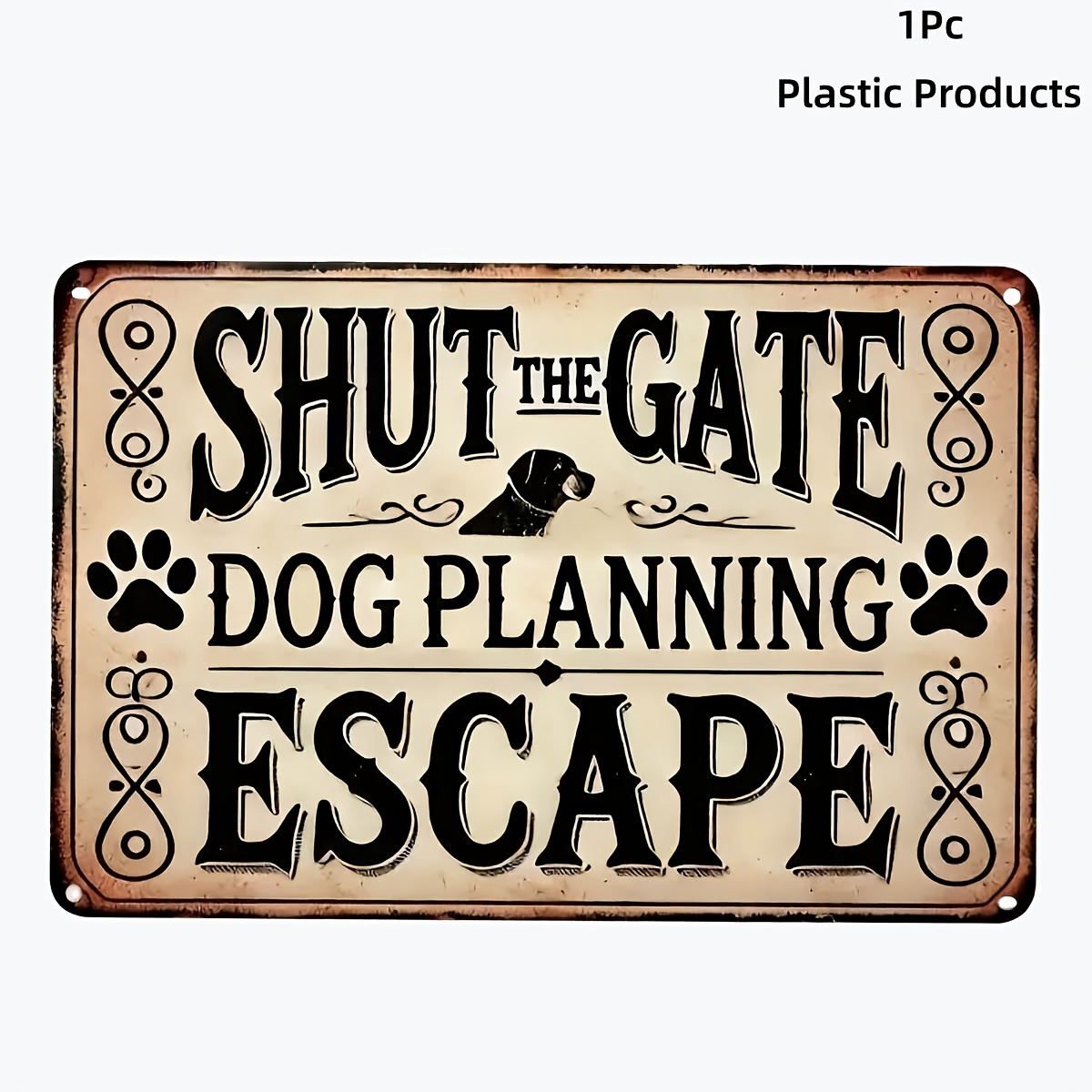 TEMU Plan d'Évasion pour Chien 1/2 pièces, Porte Fermée, Panneau Rétro et Chic, Matériau ABS Durable et Flexible Utilisable à et à l'Extérieur,