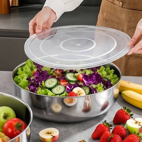 multifunctional large stainless steel mixing bowl dough salads and soups suitable for noodles washing vegetables and cooking soup a must have for a versatile kitchen