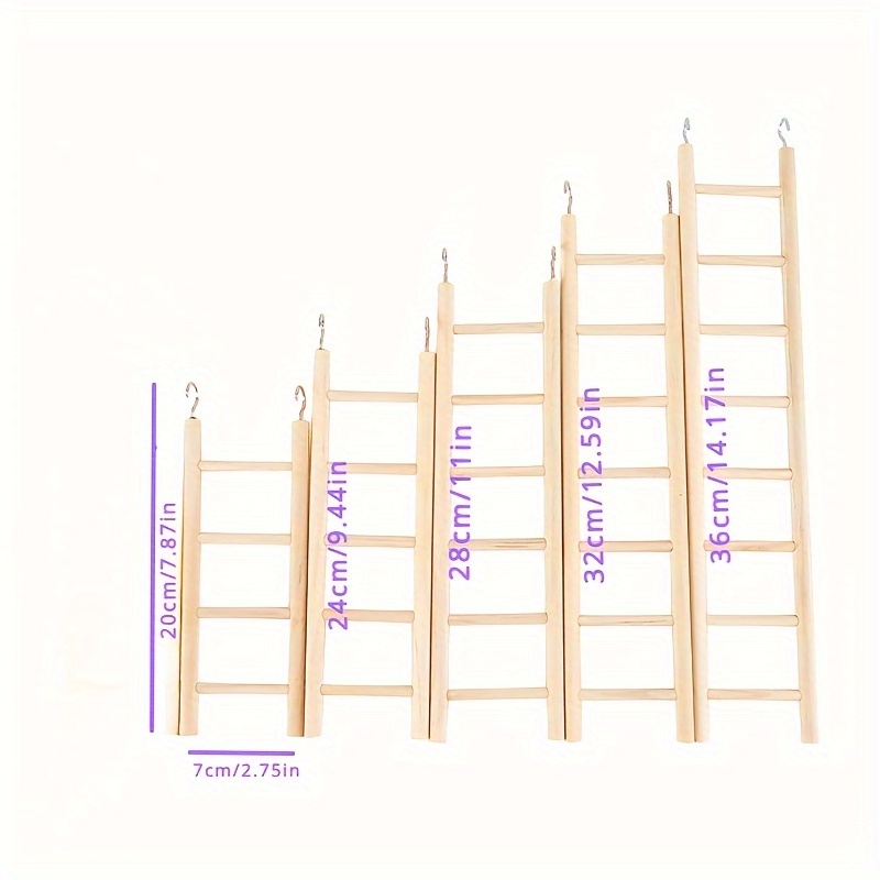 VOSAREA Wooden Bird Ladder Swing For Parrots Level Rotating
