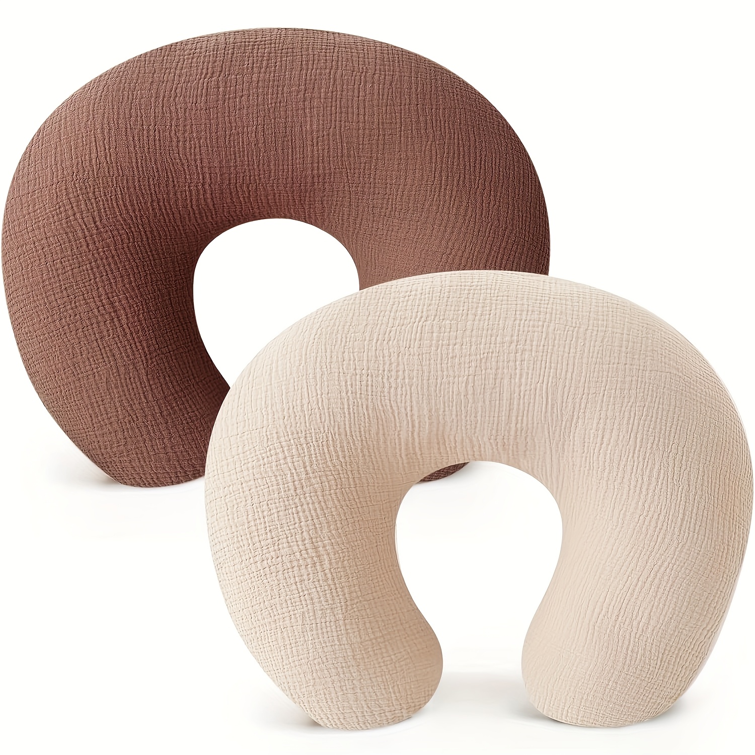 A Set of Two C-Shaped Pillow Covers, Available in Various Colors for Easy Mixing And Matching. The Fabric Is Soft And Skin-Friendly, Non-Irritating, Suitable for Women During Breastfeeding, with Dimensions of 63.5*45.72 cm