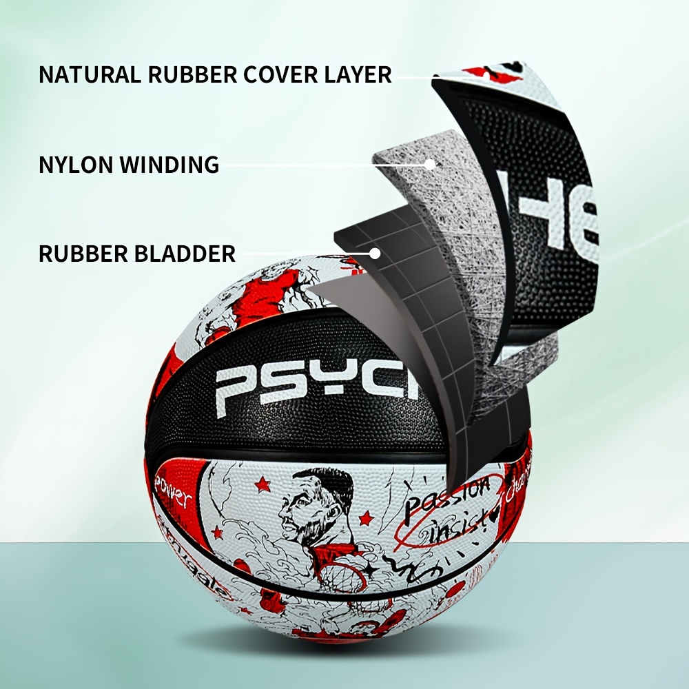 PSYCHE High-Performance Basketball - Cool Design for Training & Competition, Indoor/Outdoor Use, Perfect Holiday Gift - Black/White