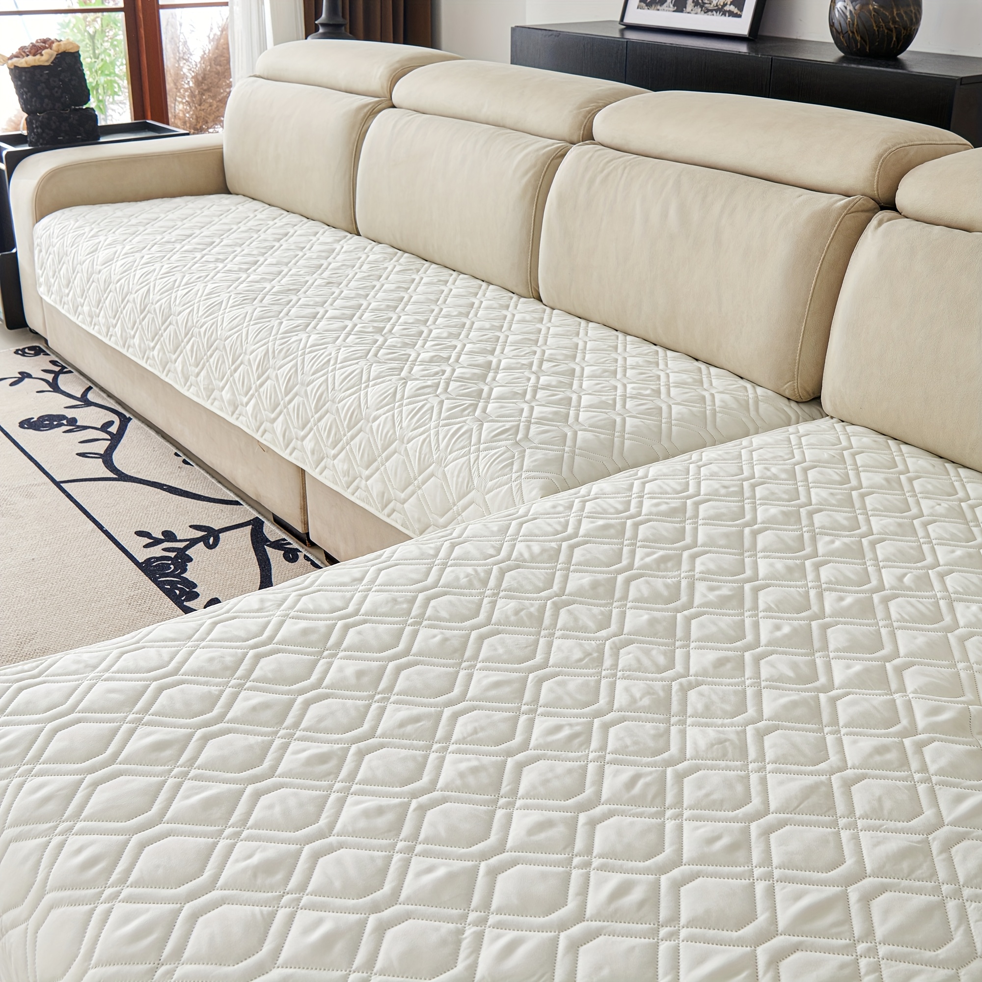 Pet-friendly Technology Sofa Cushion Set, Classic Checkered Non-slip Sofa Protector, Machine Washable Couch Cover For 2-4 Seater Combination Sofas, Living Room Bedroom Office Decor