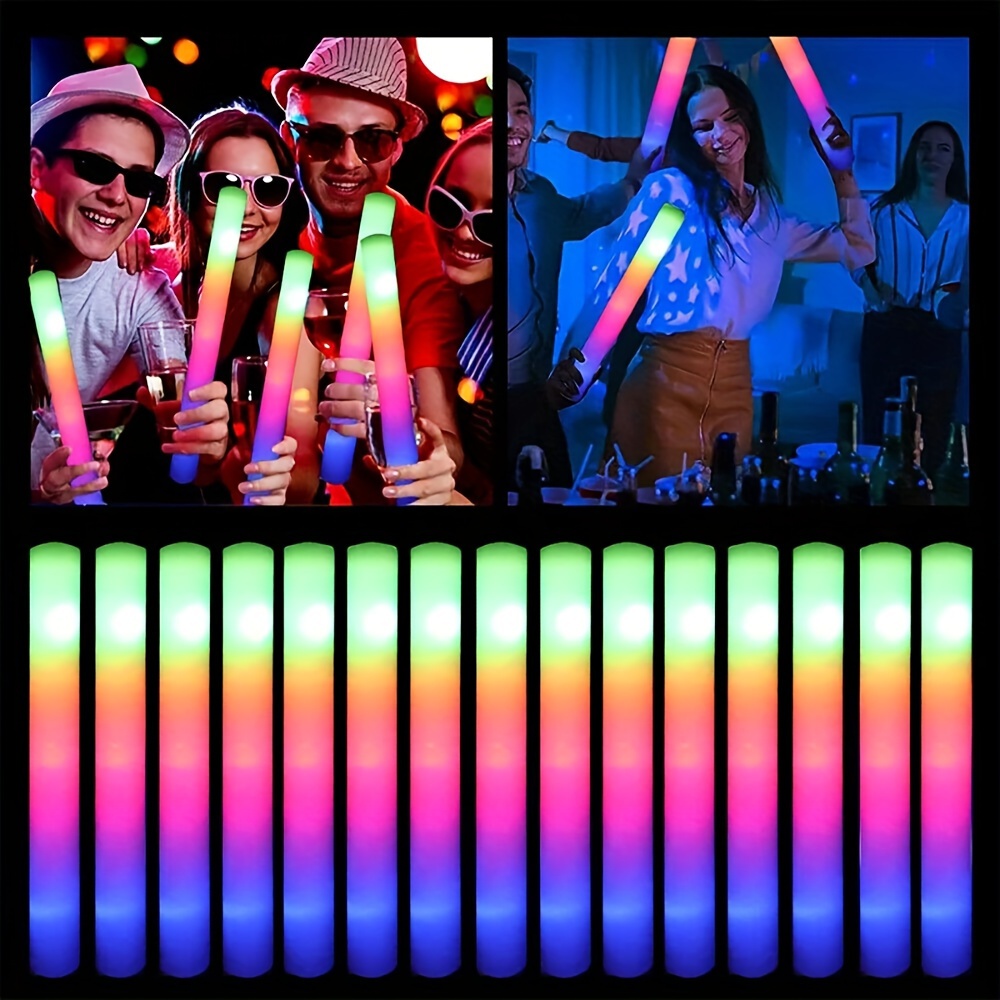 Glow Sticks 72 Pcs Led Light Up Foam Sticks 3 Modes Color Changing ...