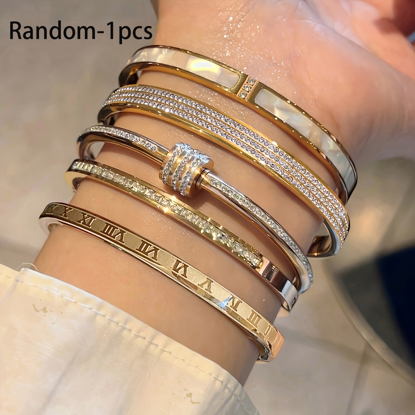 1pc random elegant stainless steel bracelet perfect gift for  