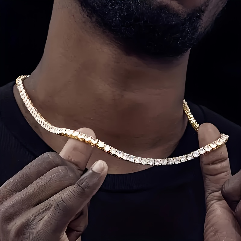 

5mm Tennis Chain Necklace - Sparkling Cubic Zirconia Hip Hop Jewelry For Men And Women - , Hypoallergenic, And Comfortable Piece