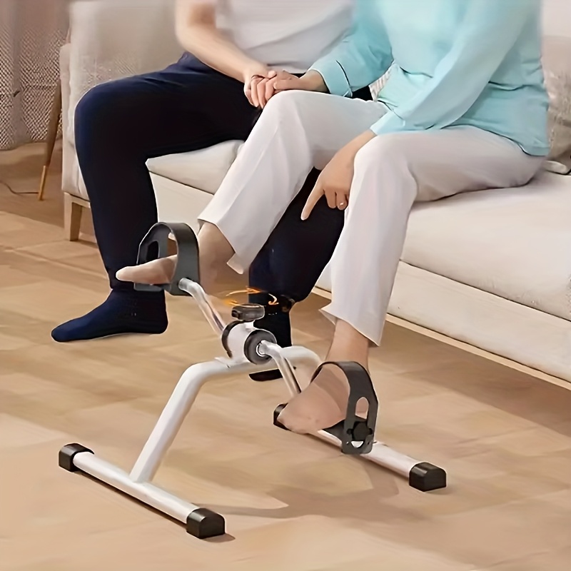 Adjustable folding exercise bike white portable