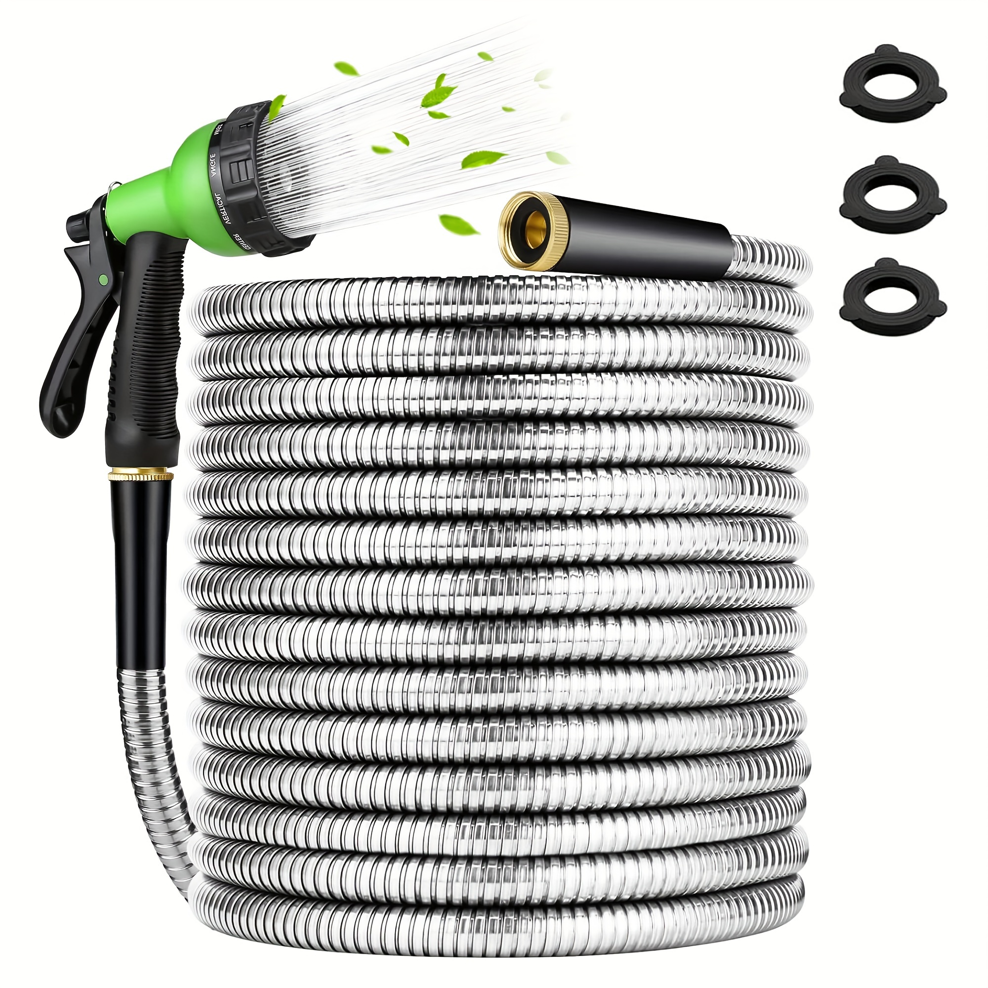 

50ft Hose Steel Metal Duty Hoses Nozzles For , - , & , Puncture