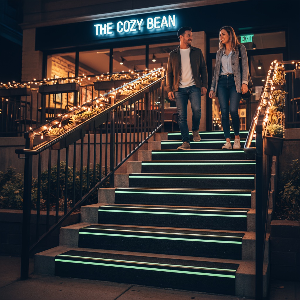 item picture 10pcs of glow in the dark non   high friction waterproof   for stairs decks black