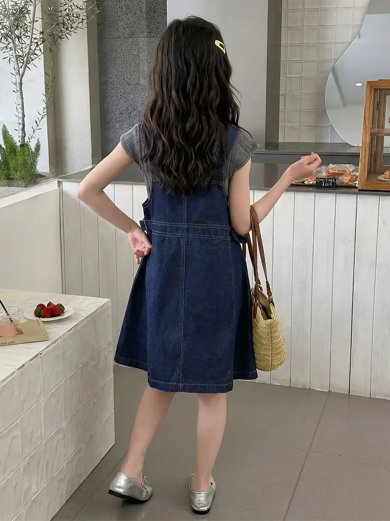 denim pinafore dress style Topshop - Denim Funnel Neck Pinafore Dress - Women - Cotton - 14 US