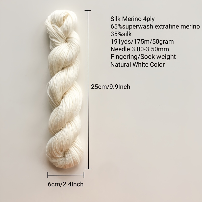 Undyed Sock Yarn, Superwash fingering weight