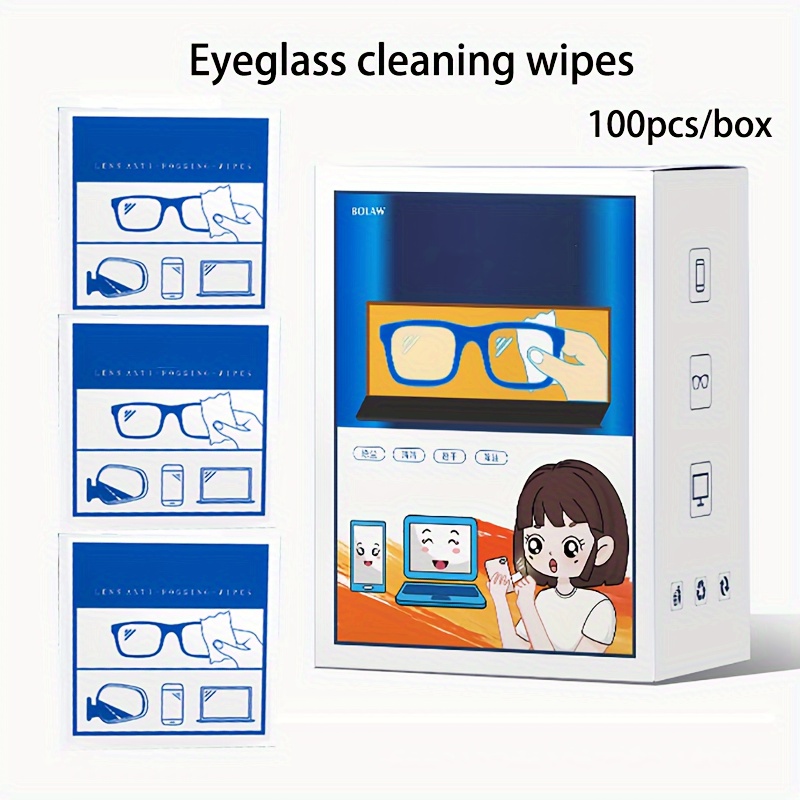 100pcs Anti Fog Lens Wipes, Pre-Moistened Cleaning Wipes for