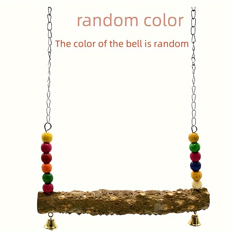 Medium-sized , Pet Chicken, Random Colors Bead, Pepper, Wooden Stick Swing, Claw Relaxation