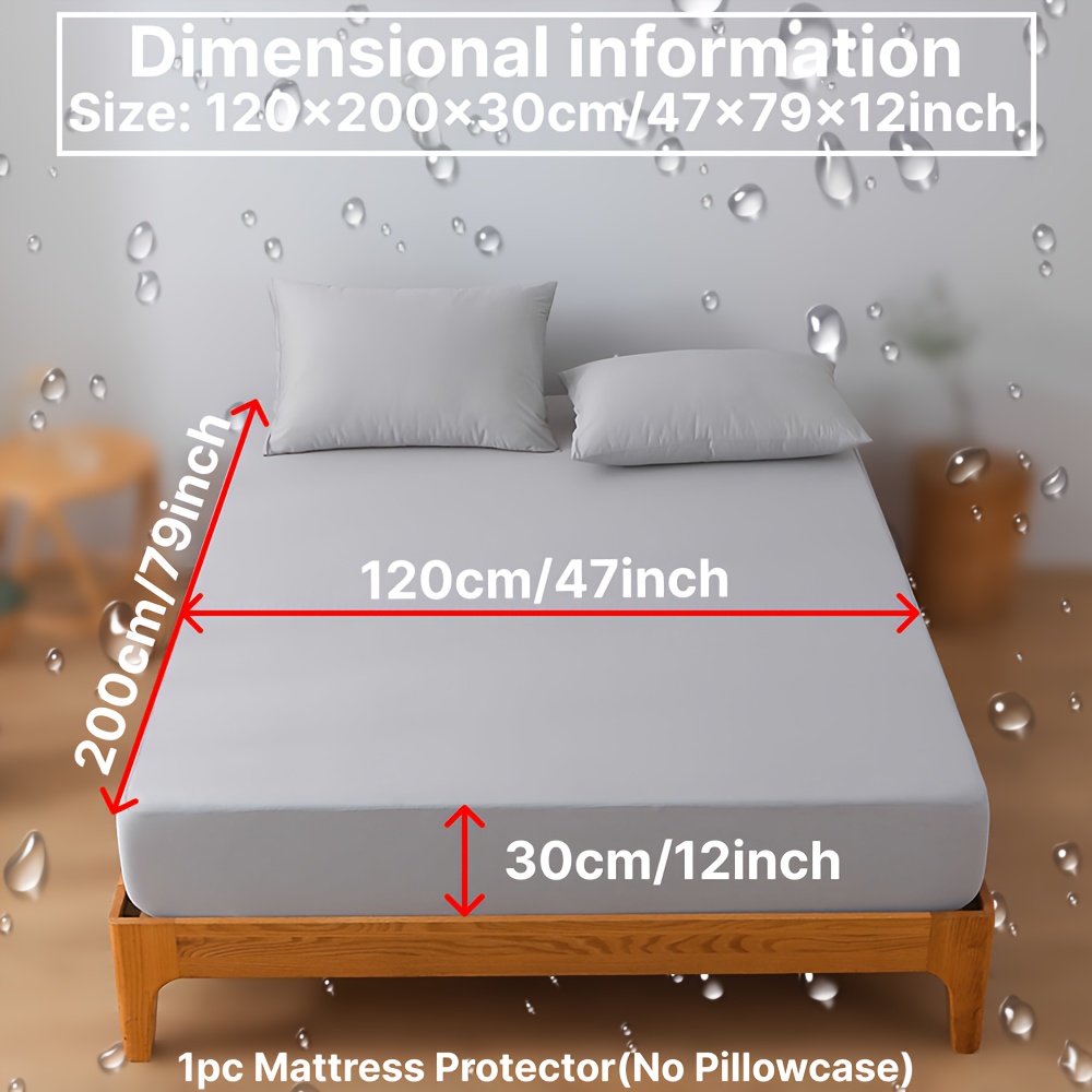 TEMU & Breathable Waterproof Mattress Protector - High Elasticity, Easy-clean Solid Color Fitted Sheet For Bedroom, , Hotel, Dorms (no Pillowcase Or Insert)