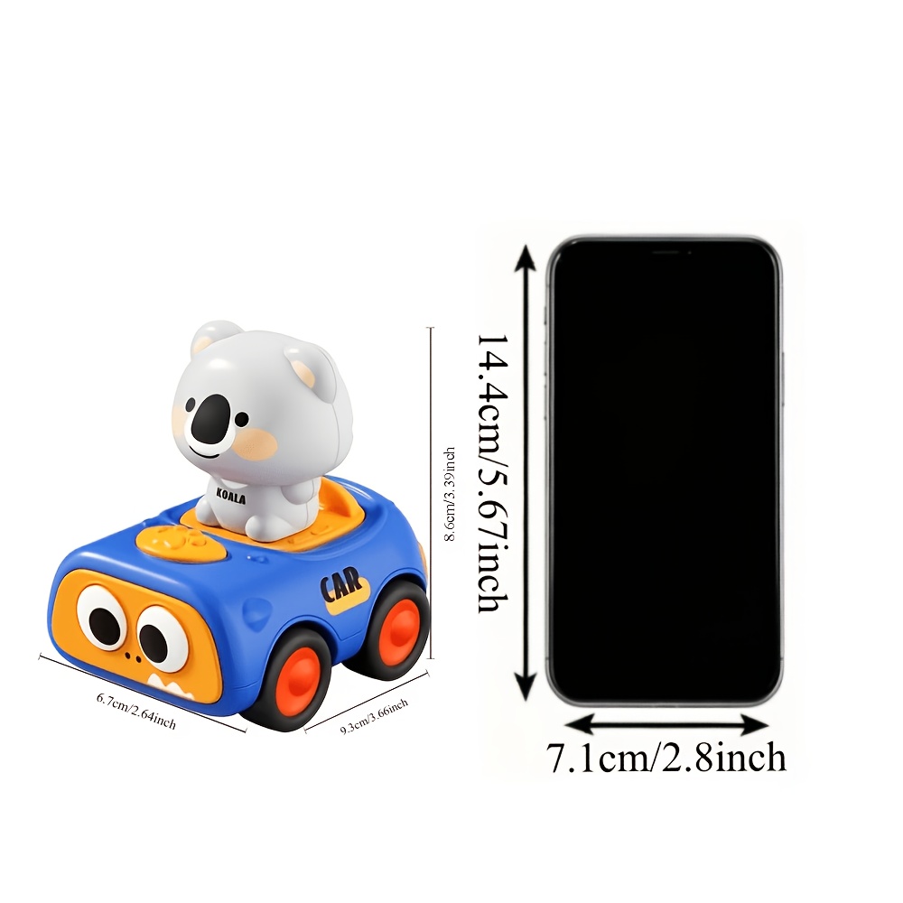 Cute Animal Push Car Toy for Kids with Koala and Tiger Figures
