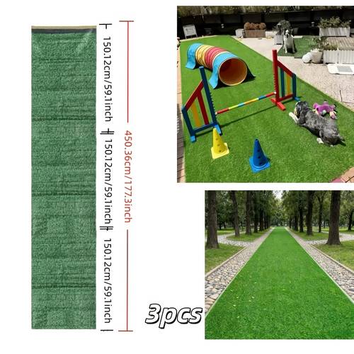 3 Large Rolls, Extra-Long High-Quality Artificial Turf Mat, Realistic Artificial Lawn Carpet - Suitable for Wedding Garden Courtyards. No Tools Required, , Ideal for Party Events, Home And Commercial Decoration, Pet-Friendly