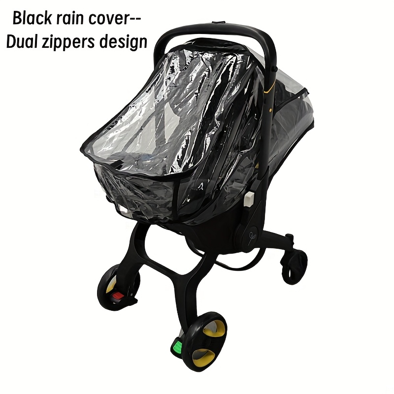TEMU 1pc Stroller Rain Cover, Infant Stroller Rain Protector, Windproof Zipper Design, Eva Waterproof Material, Winter Baby Rain Cover, Holiday Gift
