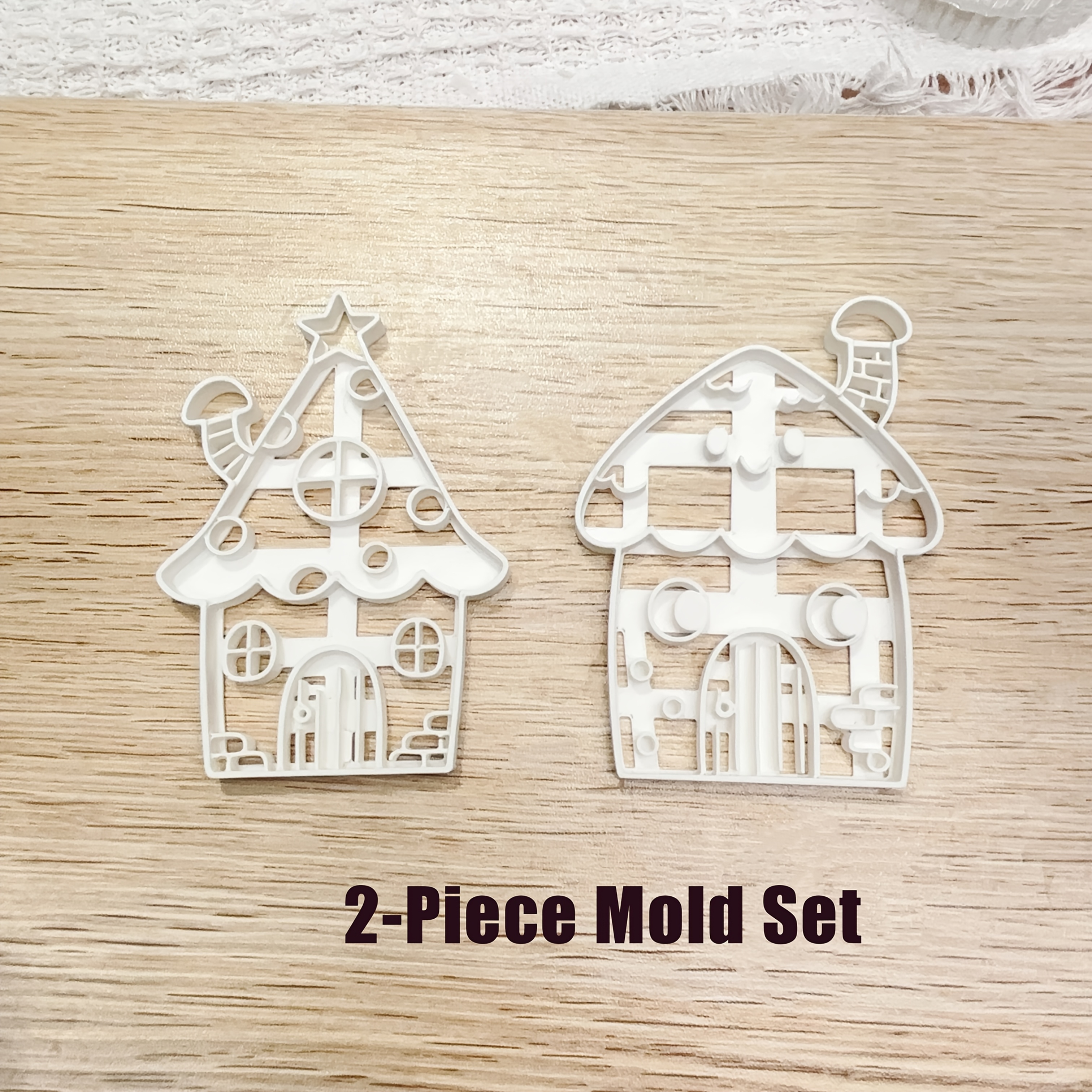 TEMU 2pcs Star Clay Cutters, Cute House Shaped Cutting Molds, Ceramic & Jewelry Making Tools Set, Perfect For Earrings, Keychains And Polymer Clay