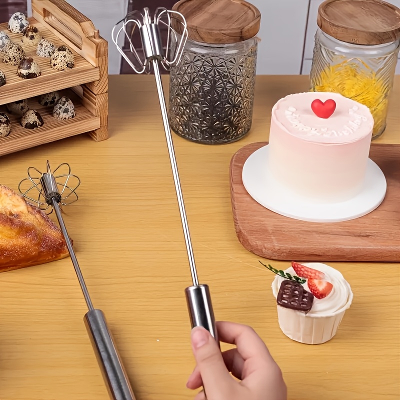 4-Speed Versatile Hand Mixer - Manual, Battery-Free Operation For Baking & Cooking