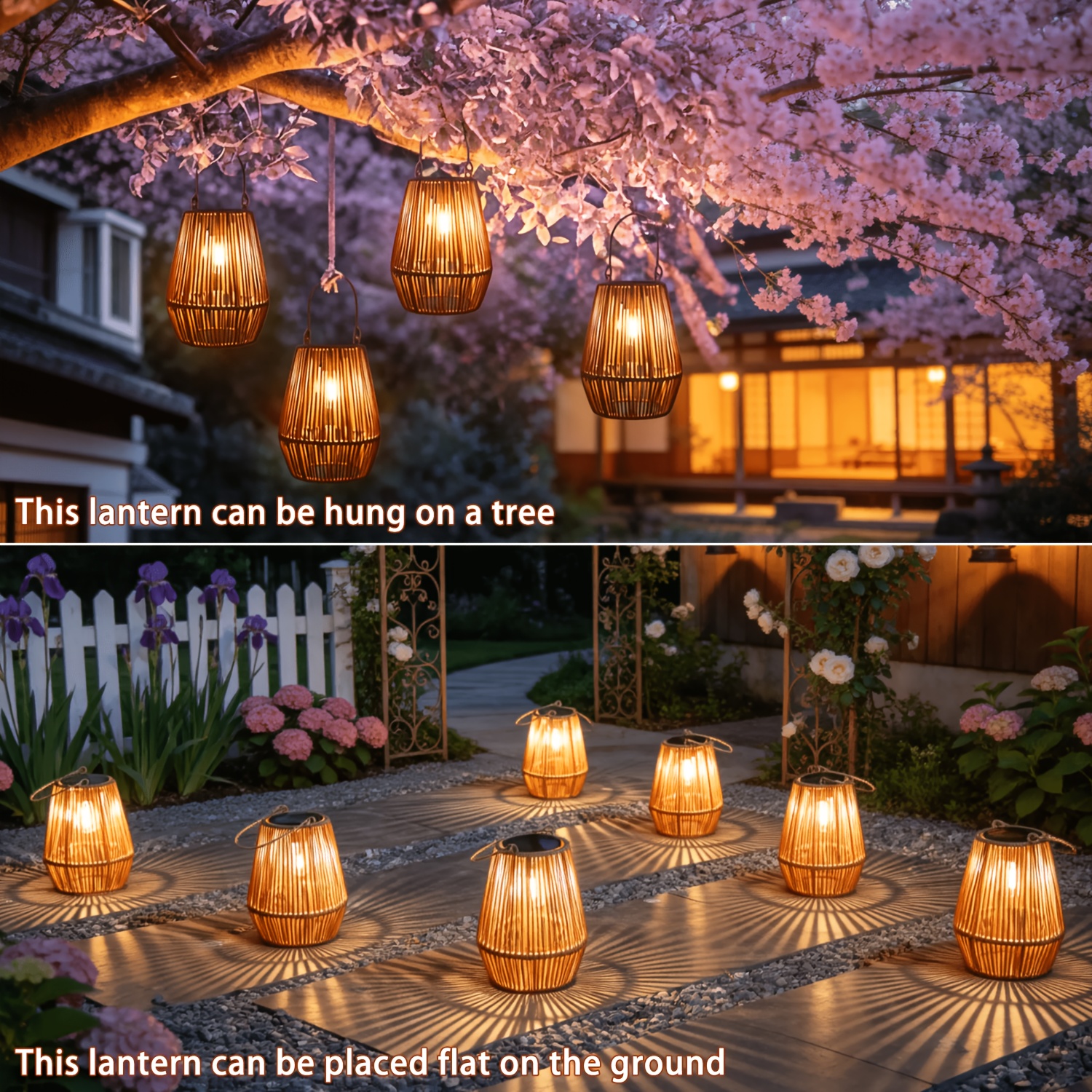 Hanging Solar Lanterns (with Built-in LED Bulbs), Outdoor Garden Decorative Lights, Ideal for Decorating Garden Paths And Patios, A Unique Birthday Gift for Women
