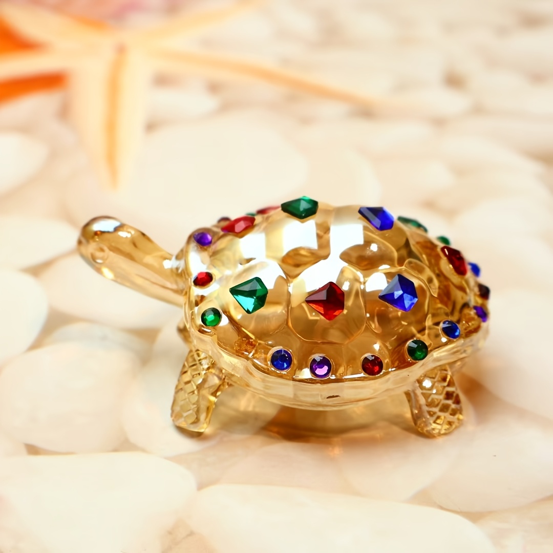 1pc Crystal Glass Turtle Decor Suitable For / - Elegant Diamond- Slow Moving Tortoise Statue, Wealth Turtle For , Shelves & Zen Spaces