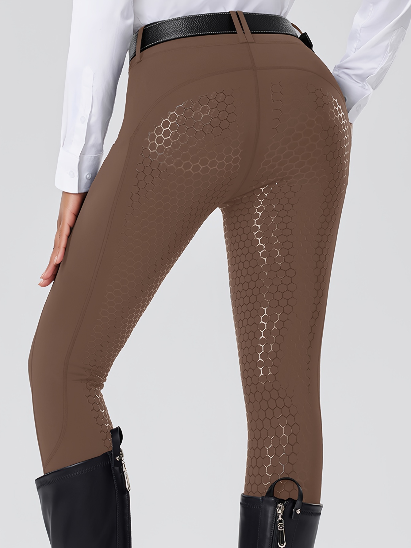 Pantalon D'équitation Fond De Peau Chaud Fille - 180 Noir - Noir Fum