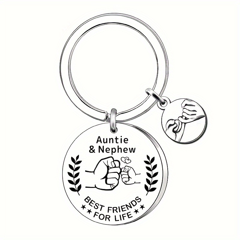 

Auntie & - Steel Keychain, Or Christmas For Aunts