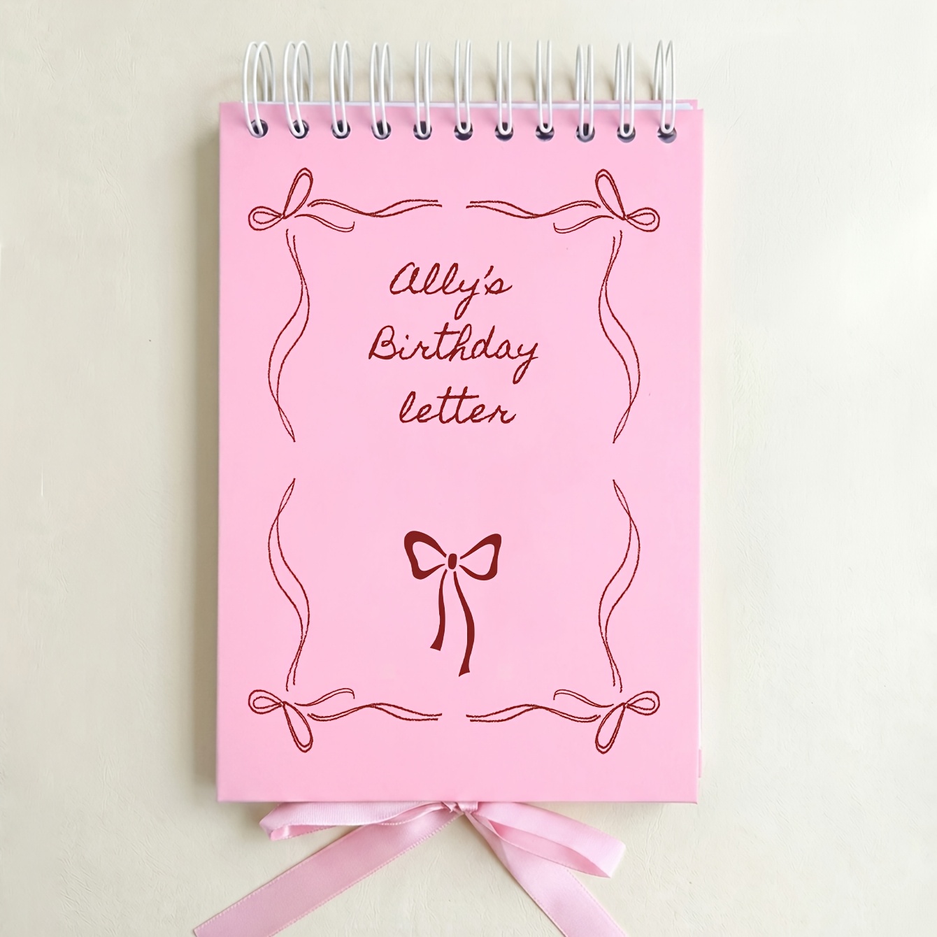 TEMU [custom] Personalized A5 Pastel Memory Book And Guest Book With Bow Design Custom Name And Date Sign In Journal Macaron Color Keepsake For Baby