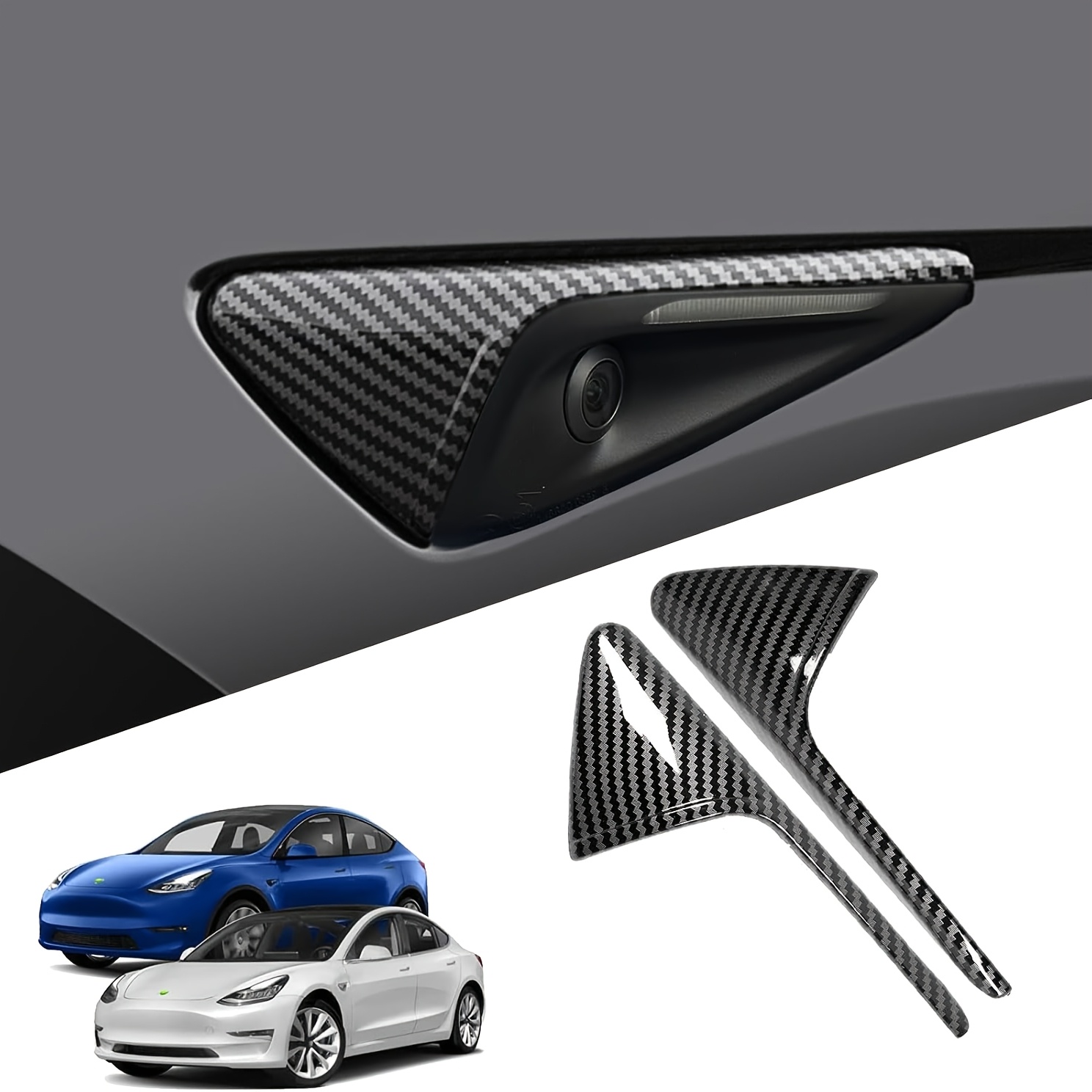 TEMU 2pcs Camera Protective Cover For 2024 For Model 3 / 25 For Edition, Scratch-resistant And Wear-resistant, Multiple Colors, Exterior Body