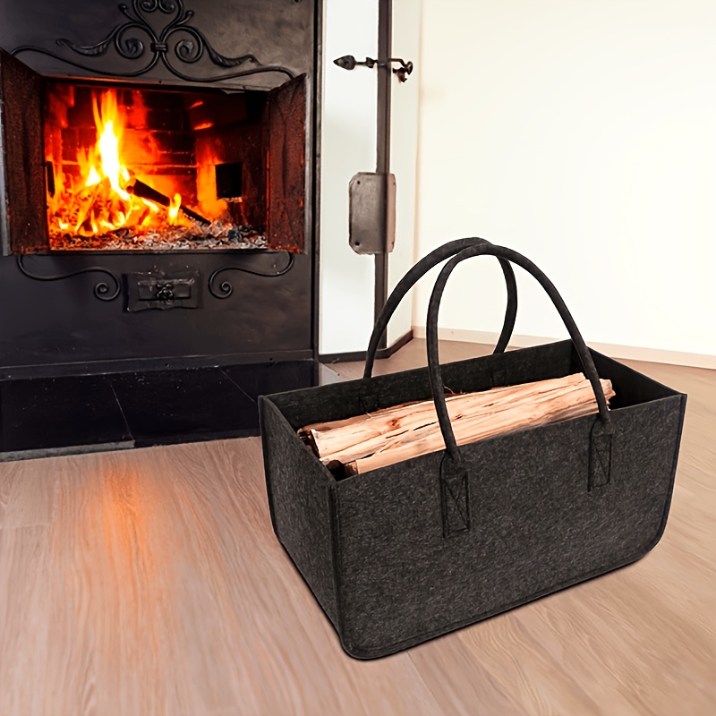 1pc extra large   felt firewood carrier bag nordic style strong load capacity portable design with dual handles for   of wood coals more details 1