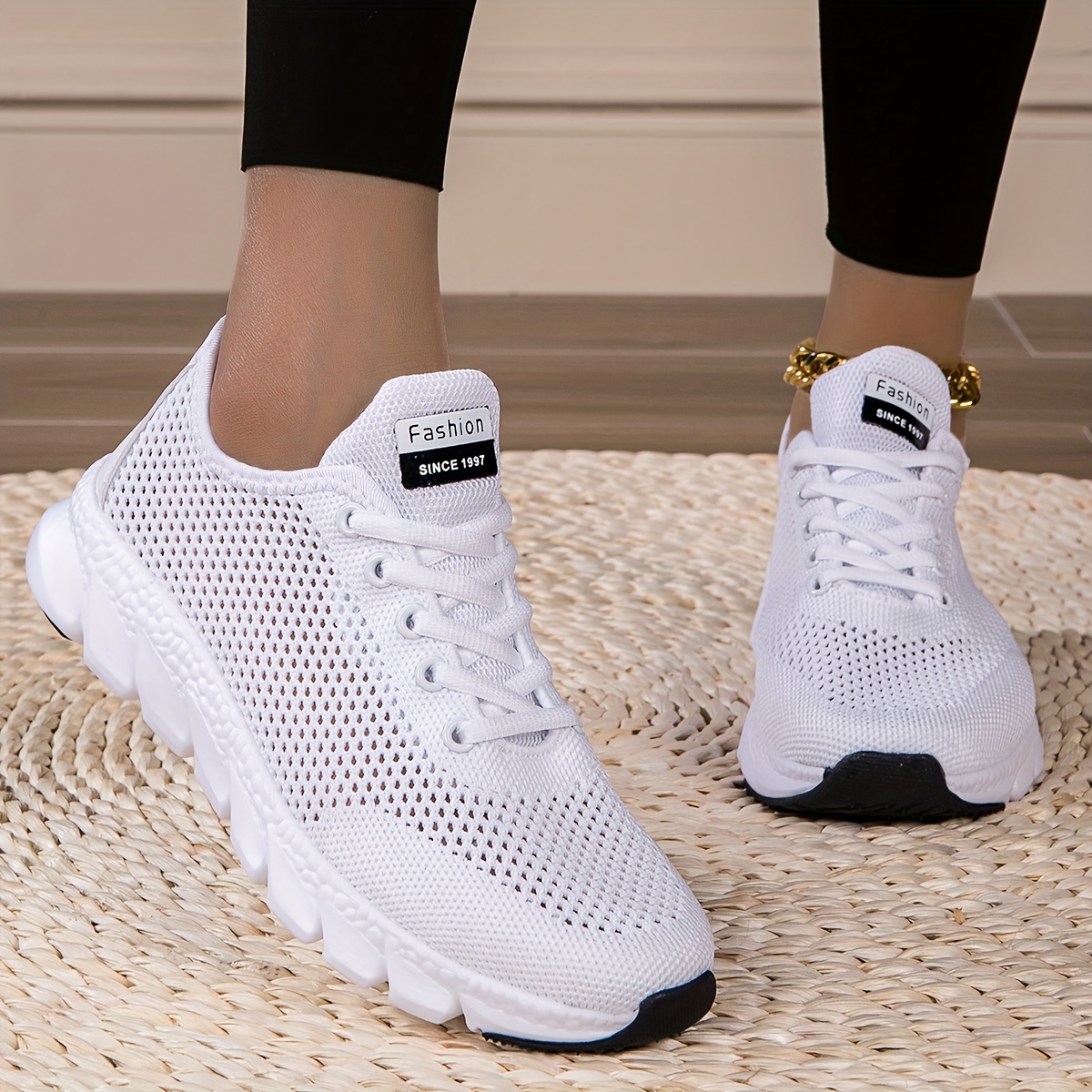 

Women's Casual Breathable Mesh Low-top Sneakers, Lightweight Quick-dry Running Shoes, Comfortable Hollow-out Athletic Shoes