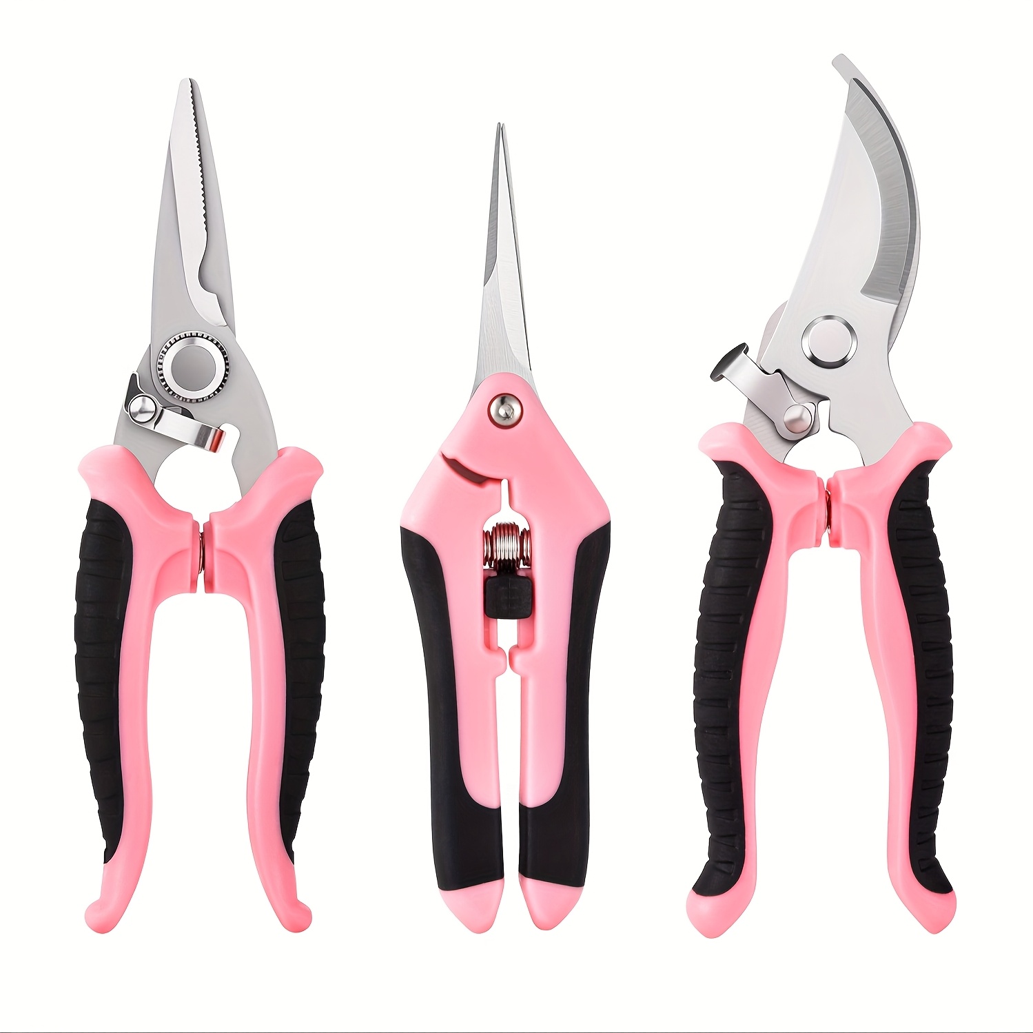 TEMU Set Of 3 Flower Cutting Scissors, Ideal For Gardening, Featuring Stainless Steel And Packaged In A Box