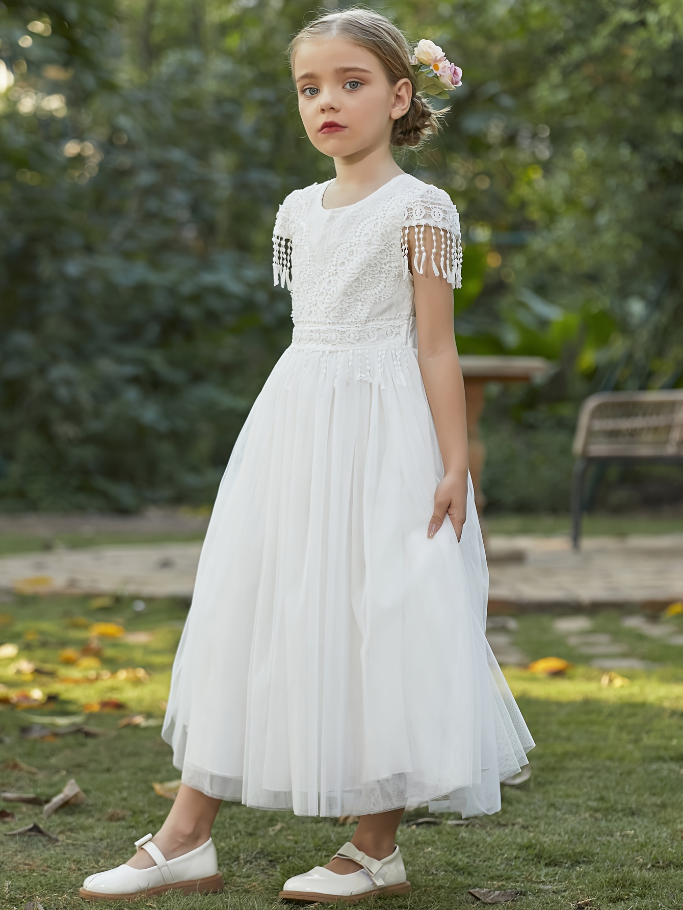 Elegant Solid Hollowed Out Off the Shoulder Princess Dresses