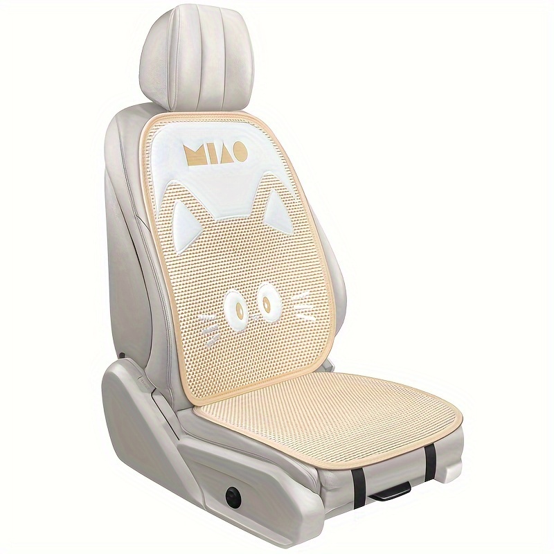 

Breathable Car Seat Cushion - Cartoon Cat Design, All-season Comfort With Sponge Filling & Ice Silk Fabric